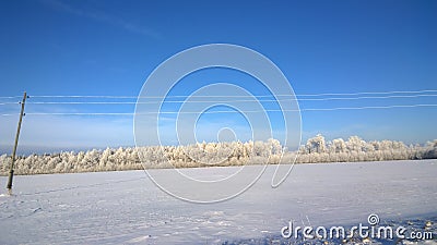 Snow-covered field Stock Photo