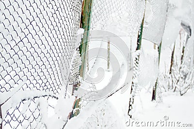 Snow-covered Rabitz grid Stock Photo