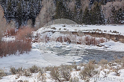 Winter on the Gros Ventre River Stock Photo