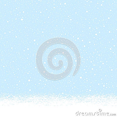 Snow-covered snowy, snowbound ground seamless background Vector Illustration