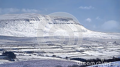 Pen-Y-Ghent a winters view. Stock Photo