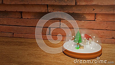 Snow crystal ball For Christmas content 3d rendering Stock Photo