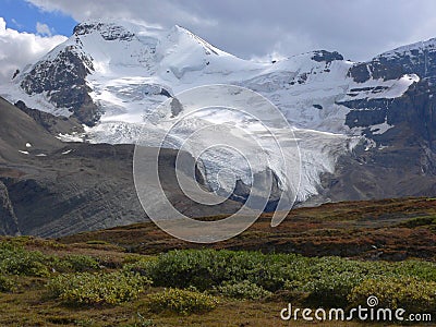 Snow Dome Mountain and Glacier Stock Photo