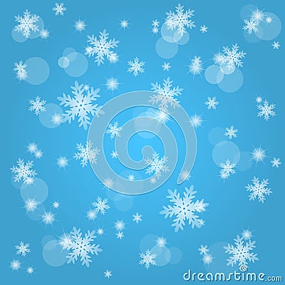 Snow fall. Abstract winter background. Vector Illustration