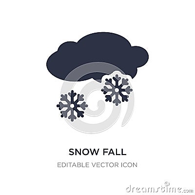 snow fall icon on white background. Simple element illustration from Weather concept Vector Illustration