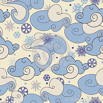 Snow fall seamless pattern Vector Illustration