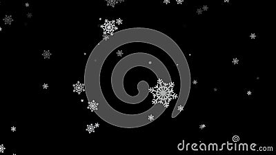 Snow falling with alpha channel transparency background for winter animation. 3d rendering Stock Photo