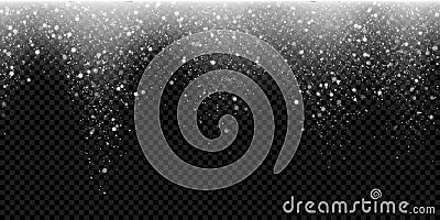 Snow falling glittering snowflake light winter glitter particles Christmas sparkling vector background Vector Illustration