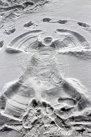 On snow figure angel winter Stock Photo