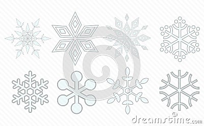 Snow flakes set Vector Illustration