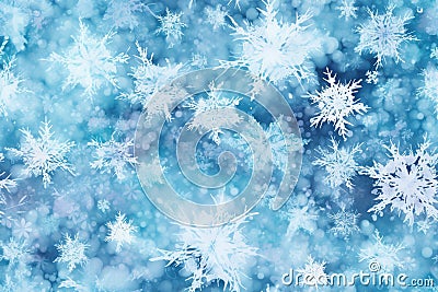Snow flower background on glass, concept of Winter wonderland Stock Photo