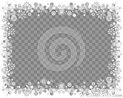 Snow frame on a transparent background Vector Illustration