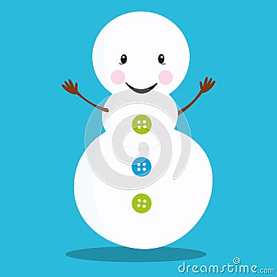 snow funny boys snowman 03 Vector Illustration