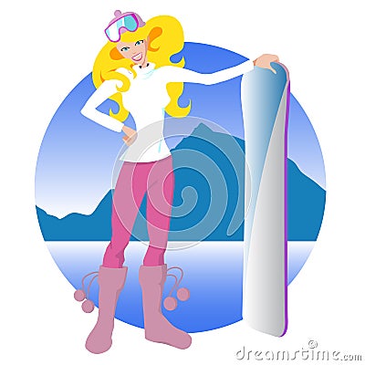 Snow girl illustration Vector Illustration