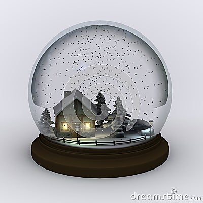 Snow globe (scene) Stock Photo