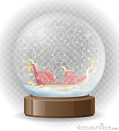 Snow globe transparent vector illustration Vector Illustration