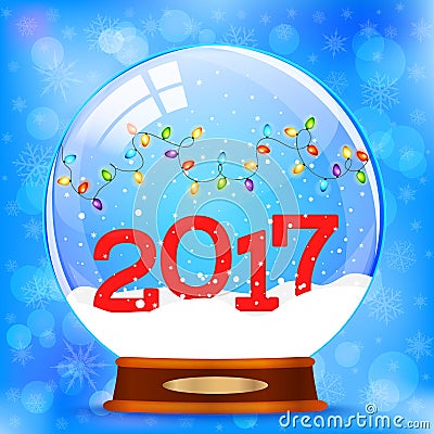 Snow globe 2017 vector Vector Illustration