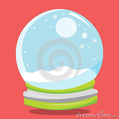 SNOW GLOBE YELLOWGREEN EMPTY 09 Vector Illustration