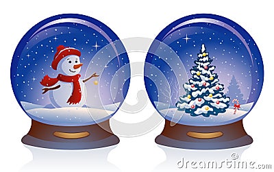 Snow globes Vector Illustration