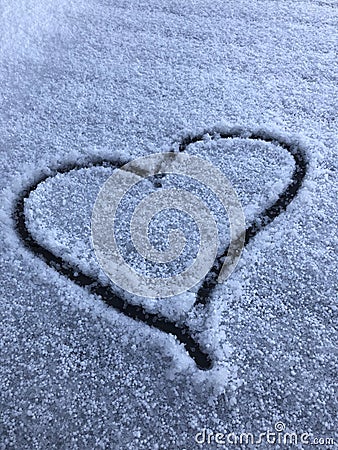 Snow heart a romantic sign Stock Photo