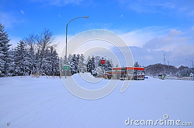 Snow in Hokkaido Stock Photo