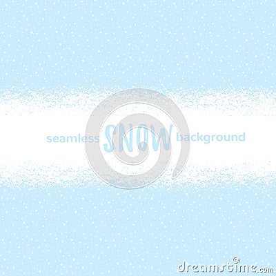 Snow horizontal seamless banner, snowbound stripe, ribbon Vector Illustration