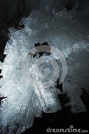 Snow and ice crystals Stock Photo