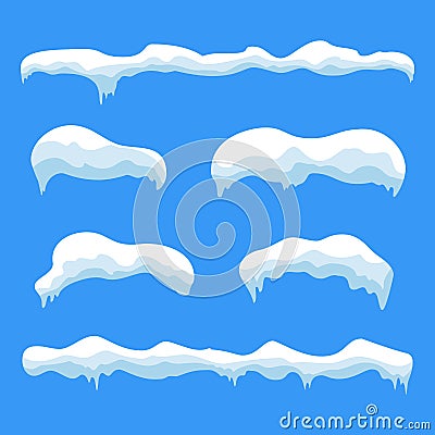 Snow ice icicle set Vector Illustration