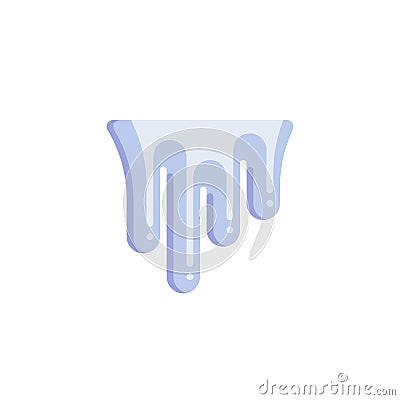 Snow icicles flat icon Vector Illustration