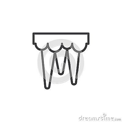 Snow icicles line icon Vector Illustration