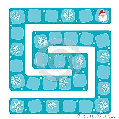 Snow labyrinth. Vector illustration of a board game Vector Illustration