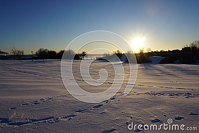 Snow land under the sun Stock Photo
