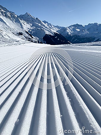 Snow in the mountains Valais Switzerland Stock Photo