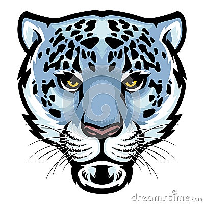 Snow Leopard Head Vector Illustration