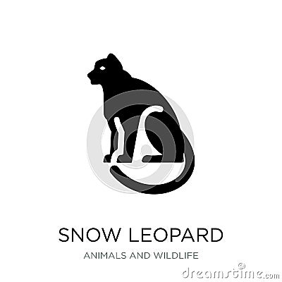 snow leopard icon in trendy design style. snow leopard icon isolated on white background. snow leopard vector icon simple and Vector Illustration