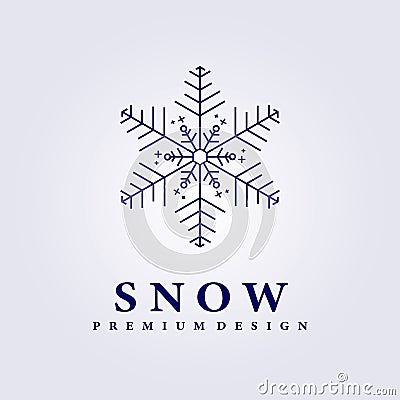 Snow logo vector illustration design minimalist cheap icons design premium Vector Illustration