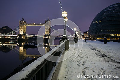 Snow in London Editorial Stock Photo