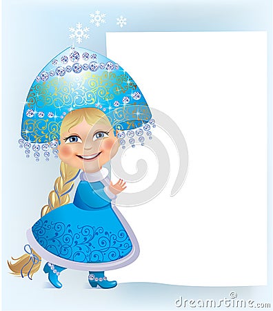 Snow Maiden sign Vector Illustration