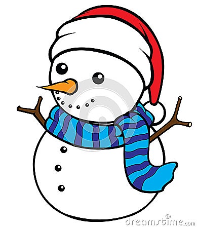 Snow Man Vector Illustration