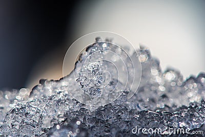 Snow melting close up Stock Photo