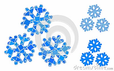 Snow Mosaic Icon of Inequal Pieces Stock Photo