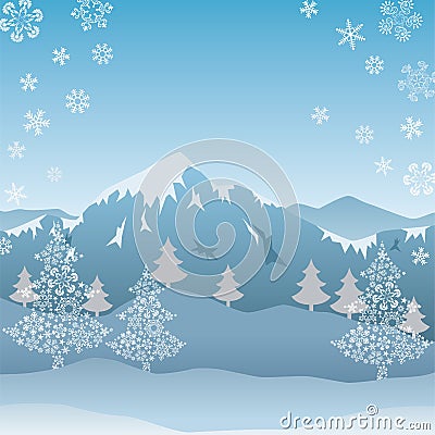 Snow mountain Vector Illustration