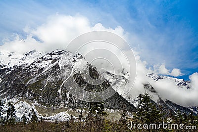 Snow mountain Stock Photo