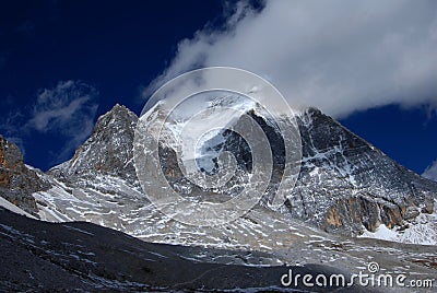 The snow mountain of Konka Risumgongba Stock Photo