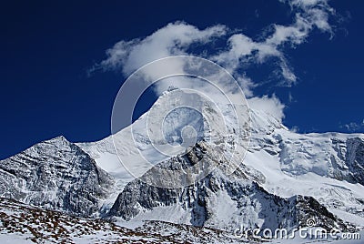 The snow mountain of Konka Risumgongba Stock Photo