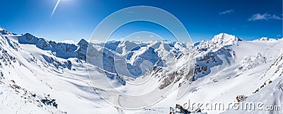 Snow mountain panorama Stock Photo