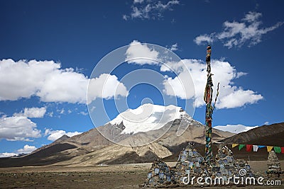 Snow Mountain in Tibet Stock Photo