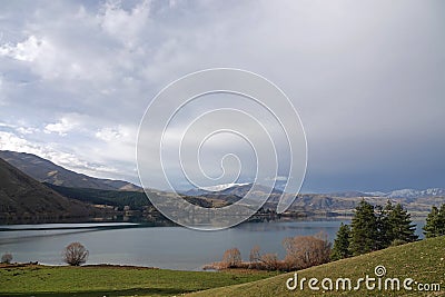 Clouds above Lake Aviemore , New Zealand Stock Photo