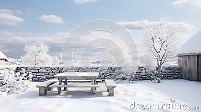 snow outdoor countryside white rural Cartoon Illustration