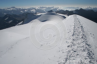 Snow path Stock Photo